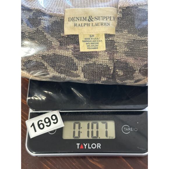 Ralph Lauren Denim & Supply Ombre Leopard Print V-Neck Sweater S Classic Preppy - Picture 11 of 11